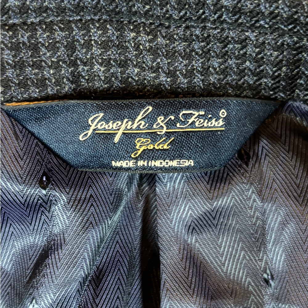 Men’s‎ Joseph & Feiss Houndstooth 100% Wool Sport Coat Blazer Size 46 R - Picture 4 of 9